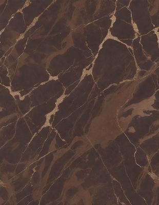 The primary subject of the image is a close-up of a marble surface, showcasing its intricate patterns and textures. The setting is a room with a brown marble wall, which adds to the overall atmosphere. The visual style is a close-up of the marble, emphasizing its details and beauty. The colors and mood of the image are predominantly brown, giving it a warm and natural feel.