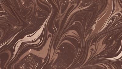 The primary subject of the image is a close-up of a chocolate-colored surface, possibly a piece of chocolate cake or a chocolate-covered item. The setting is a close-up of the chocolate, with no background visible. The visual style appears to be a close-up of the chocolate, possibly a photo or a digital art piece. The colors and mood of the image are predominantly brown, giving it a warm and rich appearance.