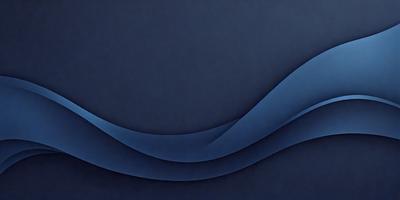 The primary subject of the image is a blue wave-like design, which appears to be a digital art or illustration. The setting is a dark blue background, and the visual style suggests a modern and artistic approach. The dominant colors in the image are blue and black, creating a calm and serene atmosphere.
