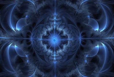 The primary subject of the image is a blue and white spiral pattern, which appears to be a digital art or illustration. The setting is a dark blue background, creating a contrasting and visually striking scene. The visual style is a combination of digital art and illustration, with the spiral pattern being the main focus of the image. The colors and mood of the image are predominantly dark blue and white, giving it a mysterious and intriguing atmosphere.