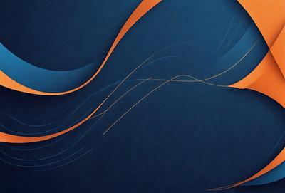 The primary subject of the image is a blue and orange wave, which is the main focus of the scene. The setting is a blue background, and the visual style appears to be a digital art or illustration. The dominant colors in the image are blue and orange, creating a vibrant and energetic atmosphere.
