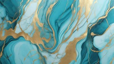 The primary subject of the image is a blue and gold marbled wallpaper with a gold and blue color scheme. The setting is a room with a blue and gold marbled wallpaper, which creates a unique and elegant atmosphere. The visual style is a combination of digital art and illustration, as the marbled pattern is created through a digital process. The colors and mood of the image are predominantly blue and gold, giving it a luxurious and sophisticated appearance.