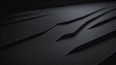 The primary subject of the image is a black background with a pattern of blue and white lines. The setting appears to be a dark room, and the visual style is a combination of digital art and illustration. The dominant colors are black, blue, and white, creating a moody and dramatic atmosphere.