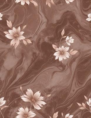 The primary subject of the image is a pattern featuring flowers, with a brown background. The visual style appears to be a combination of photo and digital art, creating a unique and artistic representation of the flowers. The colors and mood of the image are predominantly brown, giving it a warm and earthy feel.