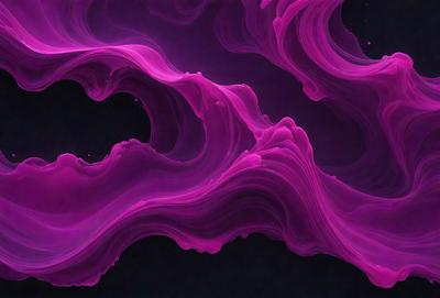 The primary subject of the image is a purple, swirling, and flowing pattern. The setting is a dark background, which contrasts with the vibrant purple color of the pattern. The visual style appears to be a digital art or illustration, as the pattern is intricate and detailed. The colors and mood of the image are predominantly purple, creating a sense of depth and intensity.