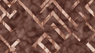 The primary subject of the image is a pattern of marble-like shapes, which are arranged in a square or diamond-like formation. The setting is a marble-like surface, which adds to the visual style of the image. The colors and mood of the image are predominantly brown and earthy, giving it a natural and textured appearance.