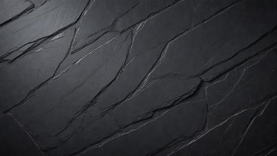 The primary subject of the image is a black and white photo of a wall with a pattern of cracks and crevices. The setting is a dark room, and the visual style is a close-up of the wall. The colors and mood of the image are predominantly dark and moody, with the black and white color scheme adding to the dramatic atmosphere.