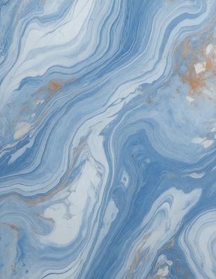The primary subject of the image is a blue and white marbled surface, which appears to be a marble tile or a marble-like material. The setting is a room with a blue and white marbled wall, which adds a sense of elegance and sophistication to the space. The visual style of the image is a close-up of the marbled surface, showcasing its intricate patterns and textures. The colors and mood of the image are predominantly blue and white, creating a calm and ser