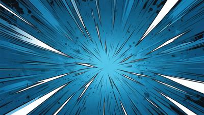 The primary subject of the image is a blue, swirling, and bright explosion. The setting is a blue background, which complements the vibrant colors of the explosion. The visual style is a digital art or illustration, creating a dynamic and eye-catching scene. The colors and mood of the image are energetic and lively, with the blue hues adding a sense of depth and intensity to the explosion.