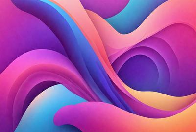 The primary subject of the image is a colorful, abstract artwork featuring a mix of blue, purple, and pink hues. The setting is a background of a similar color scheme, creating a visually appealing and harmonious environment. The visual style of the artwork is a combination of digital art and illustration, showcasing a unique and creative design. The overall atmosphere of the image is vibrant, lively, and full of energy, reflecting the dynamic nature of the artwork itself.