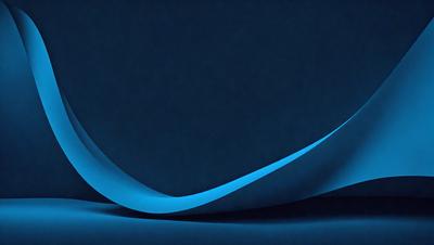 The primary subject of the image is a blue, curved, and wavy design. The setting is a dark blue background, which creates a contrasting and dramatic effect. The visual style appears to be a combination of digital art and illustration, as the design is both intricate and visually appealing. The colors and mood of the image are predominantly dark and moody, with the blue design serving as the focal point and the background providing a sense of depth and contrast.