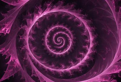 The primary subject of the image is a spiral pattern, which is the main object, scene, or focus of the image. The spiral pattern is set against a purple background, creating a visually striking and vibrant scene. The visual style of the image is a combination of photo and digital art, as it appears to be a close-up of a spiral pattern with a purple background. The colors and mood of the image are predominantly purple, which gives it a unique and artistic appearance.
