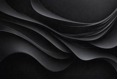 The primary subject of the image is a black and white pattern of waves. The setting is a dark background, which contrasts with the pattern. The visual style is a combination of a photo and digital art, creating a unique and artistic representation of the waves. The colors and mood of the image are predominantly black and white, giving it a classic and timeless appearance.