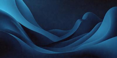 The primary subject of the image is a blue ocean with waves. The setting is a dark blue background, which creates a moody atmosphere. The visual style is a painting, with a focus on the ocean and its waves. The dominant colors are blue and black, giving the image a calm and serene mood.