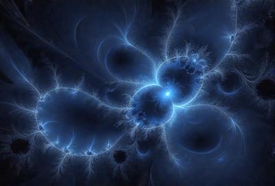 The primary subject of the image is a blue and white swirling pattern, which appears to be a digital art or illustration. The setting is a dark blue background, creating a contrasting and dramatic effect. The visual style is a combination of digital art and illustration, with a focus on the swirling pattern. The colors and mood of the image are predominantly dark and moody, with the blue and white swirls creating a sense of depth and intrigue.