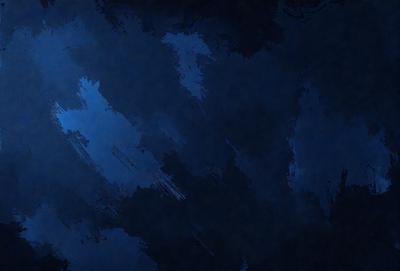 The primary subject of the image is a blue background with a cloudy sky. The setting is a dark, cloudy sky, which creates a moody atmosphere. The visual style is a digital art or illustration, as the image appears to be a painting or drawing. The colors are predominantly blue, with some grays and blacks, giving the scene a dramatic and mysterious feel.