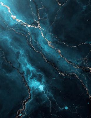 The primary subject of the image is a blue and white swirl pattern, which appears to be a digital art or illustration. The setting is a dark blue background, and the visual style is a combination of digital art and illustration. The dominant colors are blue and white, creating a sense of depth and intrigue in the image.