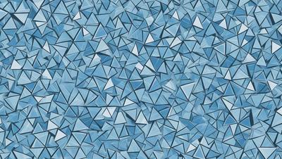 The primary subject of the image is a blue background with a pattern of triangles. The setting is a blue sky, and the visual style appears to be a digital art or illustration. The dominant colors are blue and white, creating a calm and serene atmosphere.