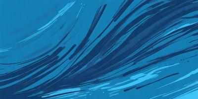 The primary subject of the image is a blue ocean with waves. The setting is the ocean, and the visual style is a digital art or illustration. The dominant colors are blue and white, creating a calm and serene atmosphere.