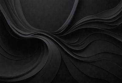 The primary subject of the image is a black and white artwork featuring a series of curved lines and shapes. The setting is a black background, which emphasizes the artwork's visual style. The artwork appears to be a digital illustration or a pattern, with a focus on the interplay of light and shadow. The overall atmosphere is one of elegance and sophistication, as the artwork's composition and colors evoke a sense of refinement and timelessness.