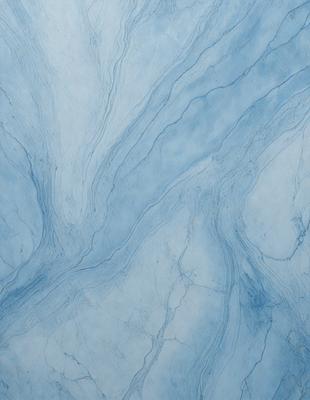 The primary subject of the image is a blue marble wall with a pattern of swirls and curves. The setting is a room with a blue marble wall, and the visual style is a close-up of the wall. The colors and mood of the image are predominantly blue, creating a calm and serene atmosphere.