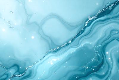 The primary subject of the image is a blue and white swirling pattern, which appears to be a digital art or illustration. The setting is a blue background, and the visual style is a combination of digital art and illustration. The colors and mood of the image are predominantly blue and white, creating a calm and serene atmosphere.