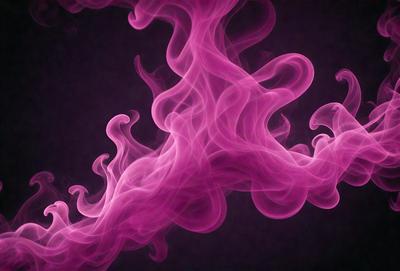 The primary subject of the image is a pink smoke or fog, which is the main focus of the scene. The setting is a dark background, which contrasts with the pink smoke. The visual style of the image is a digital art or illustration, as it appears to be a computer-generated or digitally manipulated image. The colors and mood of the image are predominantly pink, creating a warm and atmospheric ambiance.