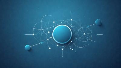The primary subject of the image is a blue planet, which is the main focus of the scene. The setting is a blue background, and the visual style appears to be a digital art or illustration. The colors and mood of the image are predominantly blue, creating a calm and serene atmosphere.