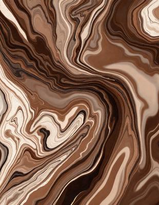 The image features a close-up of a brown and white marbled surface, possibly a piece of wood or a stone. The surface has a unique and intricate pattern, giving it a distinctive and artistic appearance. The colors in the image are predominantly brown and white, creating a warm and earthy tone. The visual style of the image is a close-up, focusing on the details of the marbled surface, and it appears to be a natural, textured material rather than a digital or artificial creation.