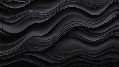 The primary subject of the image is a black and white patterned wall. The setting is a dark room, and the visual style appears to be a combination of a photo and a digital art or illustration. The dominant colors are black and white, creating a moody and dramatic atmosphere.