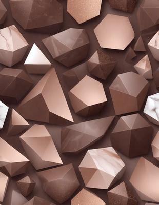 The primary subject of the image is a pattern of brown and white rocks, which are arranged in a visually appealing manner. The setting is a brown and white marbled surface, which serves as the background for the rocks. The visual style of the image is a combination of photo and digital art, creating a unique and intriguing pattern. The dominant colors in the image are brown and white, giving it a warm and earthy atmosphere.