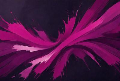 The primary subject of the image is a purple painting with a swirling design. The setting is a dark background, which contrasts with the vibrant purple color of the painting. The visual style appears to be a digital art or illustration, as the swirls and patterns are intricately detailed. The dominant colors are purple and black, creating a bold and striking atmosphere.