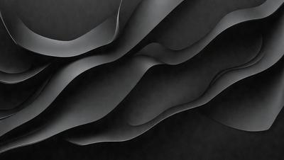 The primary subject of the image is a black and white artistic representation of a wave. The setting is a black background, which emphasizes the wave's shape and form. The visual style is a combination of digital art and illustration, creating a unique and striking image. The dominant colors are black and white, which contribute to the overall mood of the piece, evoking a sense of depth and complexity.