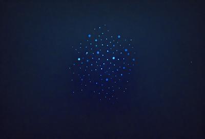 The primary subject of the image is a blue circle with a pattern of white dots. The circle is the main object, and it is set against a dark blue background. The visual style of the image is digital art, as it appears to be a digital illustration or a pattern. The dominant colors in the image are blue and white, creating a calm and serene atmosphere.