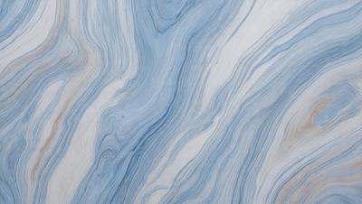 The primary subject of the image is a blue and white marbled pattern. The setting is a wooden surface, possibly a table or a wall. The visual style is a combination of a photo and a digital art, creating a unique and intricate design. The dominant colors are blue and white, giving the pattern a calming and elegant appearance.