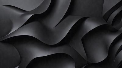 The primary subject of the image is a black and white patterned wall. The setting is a dark room, and the visual style appears to be a combination of a photo and a digital art piece. The dominant colors are black and white, creating a moody and dramatic atmosphere.