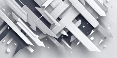 The primary subject of the image is a white, abstract, and geometric design. The setting is a gray background, which contrasts with the white design. The visual style is a combination of digital art and illustration, creating a unique and intricate pattern. The colors and mood of the image are predominantly white, giving it a clean and minimalist appearance.