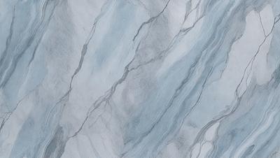 The image features a marble-like surface with a blue and white color scheme. The primary subject is a close-up of the marble, showcasing its unique texture and pattern. The setting is a natural environment, possibly a rock formation or a wall made of marble. The visual style is a realistic representation of the marble, capturing its intricate details. The colors and mood of the image are serene and elegant, reflecting the beauty of the marble surface.