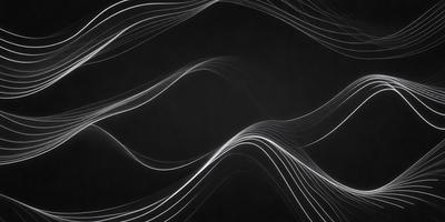 The primary subject of the image is a black background with white lines or waves. The setting is a dark background, which contrasts with the white lines. The visual style is a combination of digital art and illustration, creating a unique and artistic representation of the subject. The colors and mood are predominantly black and white, giving the image a minimalist and modern appearance.