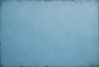 The primary subject of the image is a blue surface with a pattern of white dots. The setting is a blue background, and the visual style appears to be a digital art or illustration. The dominant colors are blue and white, creating a calm and serene atmosphere.