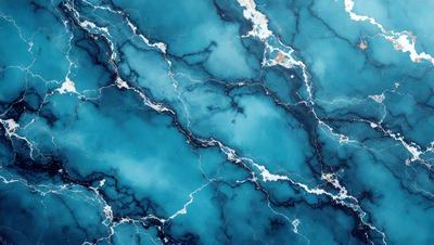 The primary subject of the image is a blue and white marble-like surface, which appears to be a wall or a countertop. The setting is a room with a blue and white color scheme. The visual style is a close-up of the marble surface, showcasing its intricate patterns and textures. The colors and mood of the image are predominantly blue and white, creating a calm and elegant atmosphere.