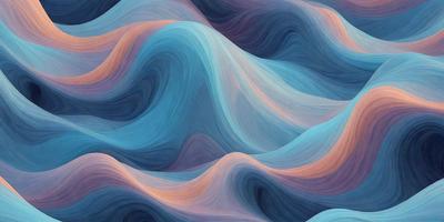 The primary subject of the image is a blue and purple ocean wave. The setting is a blue and purple ocean, with the wave as the main focus. The visual style is a digital art or illustration, creating a vibrant and colorful scene. The dominant colors are blue and purple, giving the image a calming and serene atmosphere.