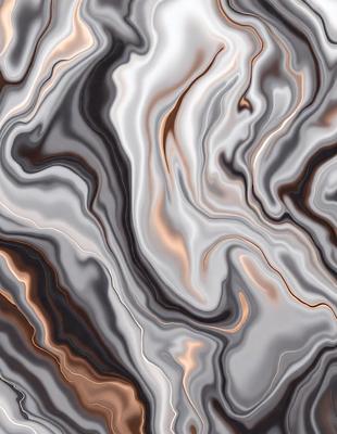 The primary subject of the image is a close-up of a marble-like pattern, which appears to be a textured surface. The setting is a room with a brown and white color scheme. The visual style is a combination of a photo and digital art, creating a unique and intricate pattern. The colors and mood of the image are warm and inviting, with the brown and white tones creating a sense of depth and texture.