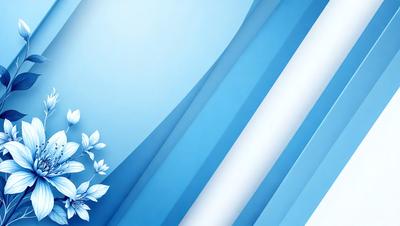 The primary subject of the image is a blue and white striped background with a flower design. The setting is a blue and white striped wall, which creates a visually appealing and cohesive environment. The visual style of the image is a combination of digital art and illustration, as it features a well-designed and detailed flower pattern. The colors and mood of the image are predominantly blue and white, giving it a clean, fresh, and modern appearance.