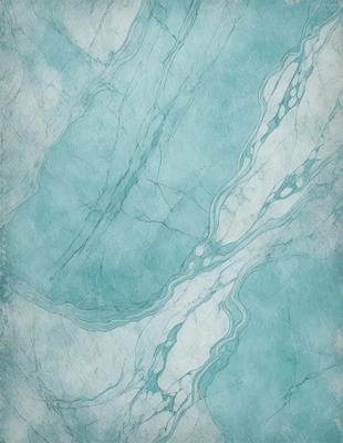 The primary subject of the image is a marble-like surface with a blue and white color scheme. The setting is a bathroom, with the marble-like surface serving as the backdrop. The visual style is a combination of a photo and digital art, creating a unique and artistic representation of the bathroom. The colors and mood of the image are calming and serene, with the blue and white color palette evoking a sense of tranquility and sophistication.