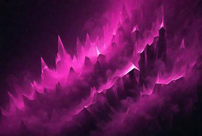 The primary subject of the image is a purple mountain with a pink background. The visual style appears to be a digital art or illustration, as the mountain is depicted with a unique and artistic design. The colors and mood of the image are predominantly purple and pink, creating a sense of tranquility and beauty.
