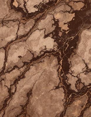 The image features a marble surface with a unique and intricate pattern. The marble appears to be a combination of brown and tan colors, creating a visually appealing and natural texture. The pattern on the marble surface is quite detailed, making it an interesting and eye-catching design element.