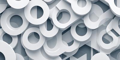 The primary subject of the image is a large collection of white circles, which are arranged in various shapes and sizes. The setting is a blue background, which adds a contrasting color to the scene. The visual style is a combination of digital art and illustration, creating a unique and eye-catching design. The dominant colors are white and blue, giving the image a clean and modern appearance.
