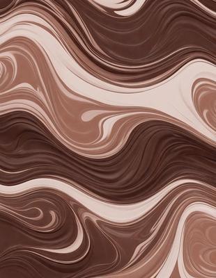 The image features a brown and white swirling pattern, which appears to be a chocolate-colored design. The primary subject is the swirling pattern, which is set against a brown background. The visual style of the image is a combination of a photo and a digital art, illustration, or drawing. The dominant colors in the image are brown and white, creating a rich and textured atmosphere.