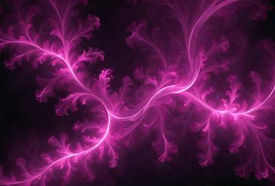 The primary subject of the image is a purple, flowing, and swirling pattern. The setting is a dark background, which contrasts with the vibrant purple color of the pattern. The visual style appears to be a digital art or illustration, as the pattern is intricate and detailed. The colors and mood of the image are predominantly purple, creating a sense of calmness and tranquility.